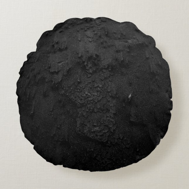 Cojín Redondo Fragmento de piedra negra y gris (Anverso)