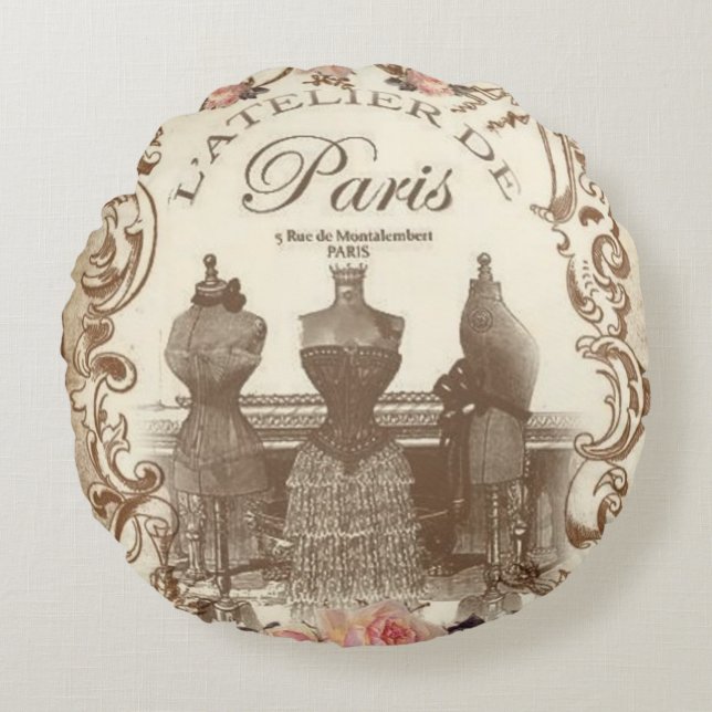 Cojín Redondo Francés vintage (Anverso)