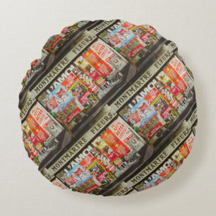 Cojín Redondo Francia Paris Cityscape Montmartre Fleurs Area