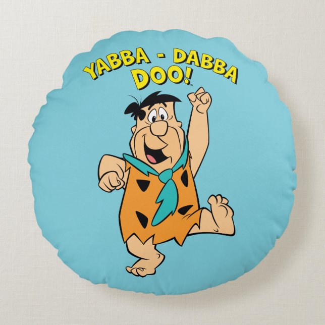 Cojín Redondo Fred Flintstone Yabba-Dabba Doo! (Anverso)