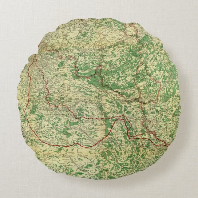 Cojín Redondo Frente occidental del mapa (Anverso)