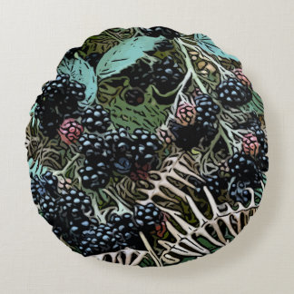 Cojín Redondo Fresas negras