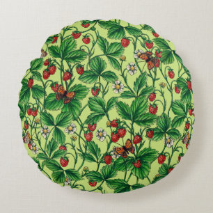 Cojín Redondo Fresas silvestres de cebada de miel
