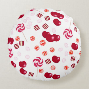 Cojín Redondo Fresas sin foco de fresa de cerezo dulces