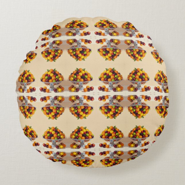 Cojín Redondo „Frische Vielfalt – Die Kraft des Obstes“ (Anverso)