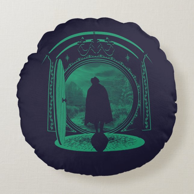 Cojín Redondo FRODO™ Leaving THE SHIRE™ Silhouette (Anverso)