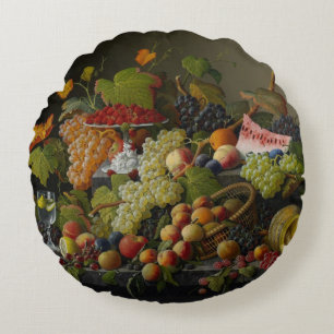 Cojín Redondo Fruta abundante, 1858 (aceite en lona)
