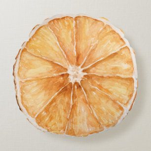 Cojín Redondo Fruta de rodaja de naranja y limón