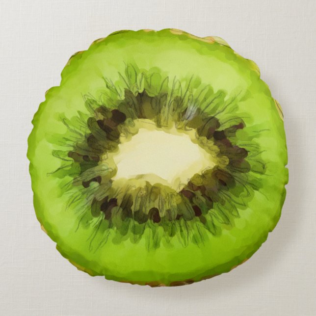 Cojín Redondo Fruta Kiwi Verde (Anverso)