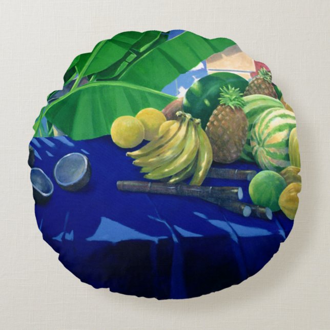 Cojín Redondo Fruta tropical (Anverso)