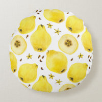 Frutas frescas de membrillo amarillo, acuarela tra