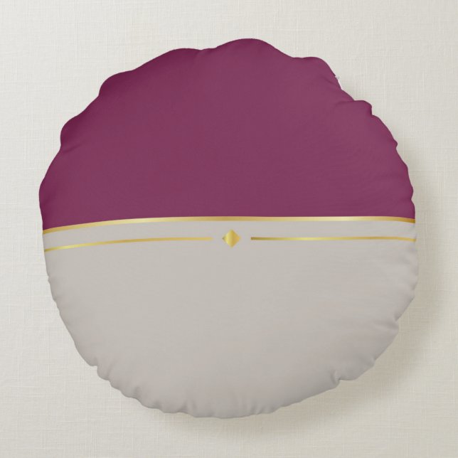 Cojín Redondo Fuchsia & Taupe Haven (Reverso)