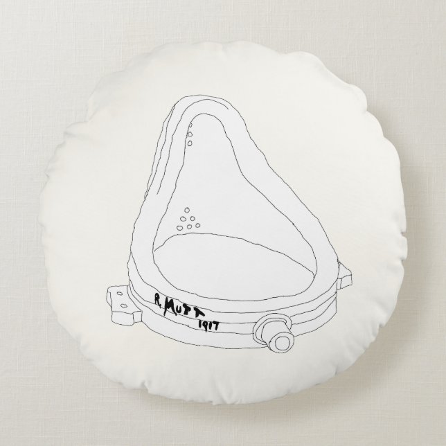 Cojín Redondo Fuente de Marcel Duchamp R.Mutt 1917 (Anverso)