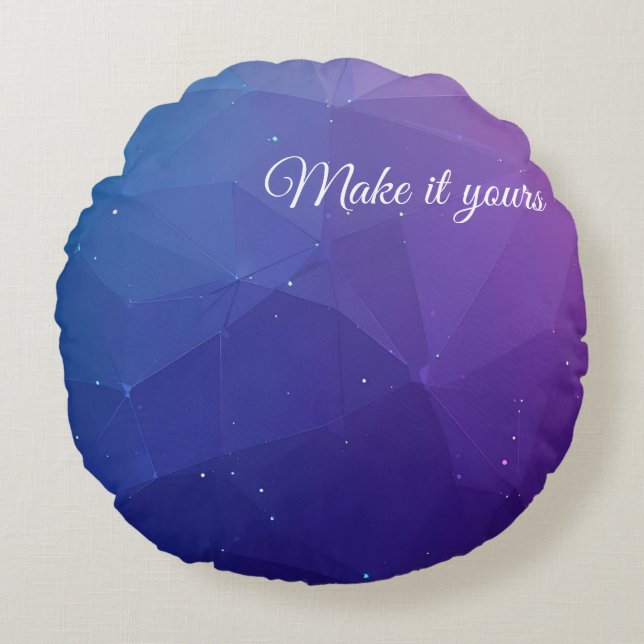 Cojín Redondo Funda de patrón de polígono personalizado - Estilo (Anverso)