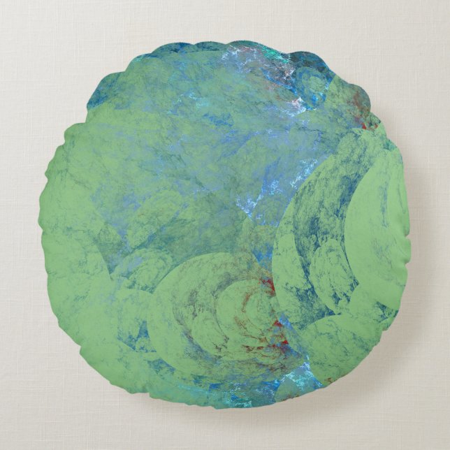 Cojín Redondo Funda de resumen de opal azul para RAZR (Anverso)