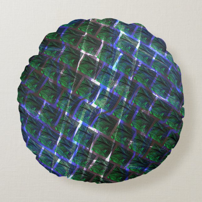 Cojín Redondo Fundo de imagem verde solapa escura de grado? (Anverso)