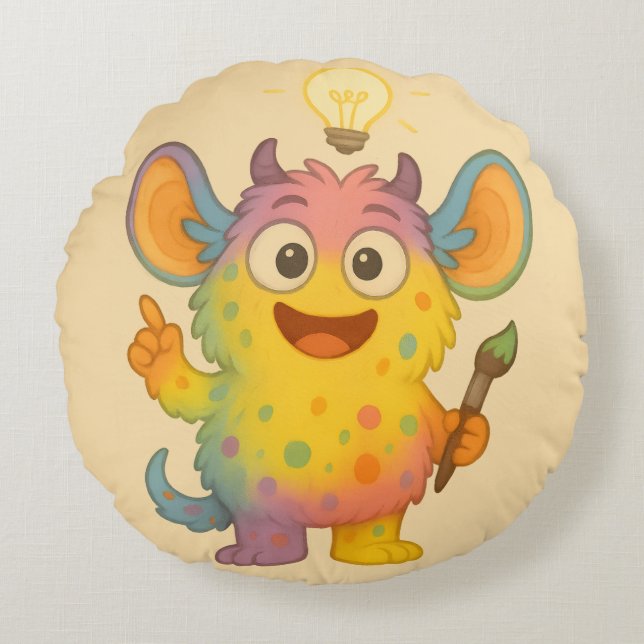 Cojín Redondo Funkel Kissen – Das kreative ADHS-Monster (Anverso)