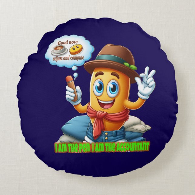 Cojín Redondo Funny Accountant (Anverso)
