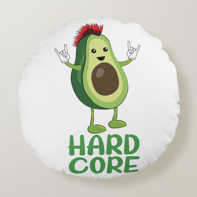 Cojín Redondo Funny aguacate de núcleo duro (Anverso)