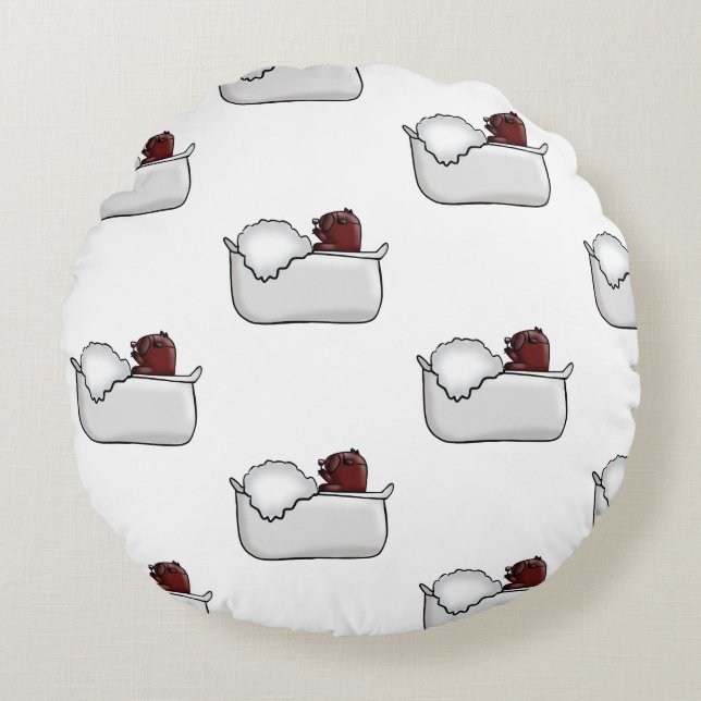 Cojín Redondo Funny Capybara (Anverso)