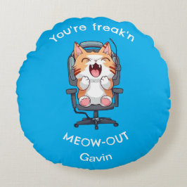 Cojín Redondo Funny Cat You're freak'n me out