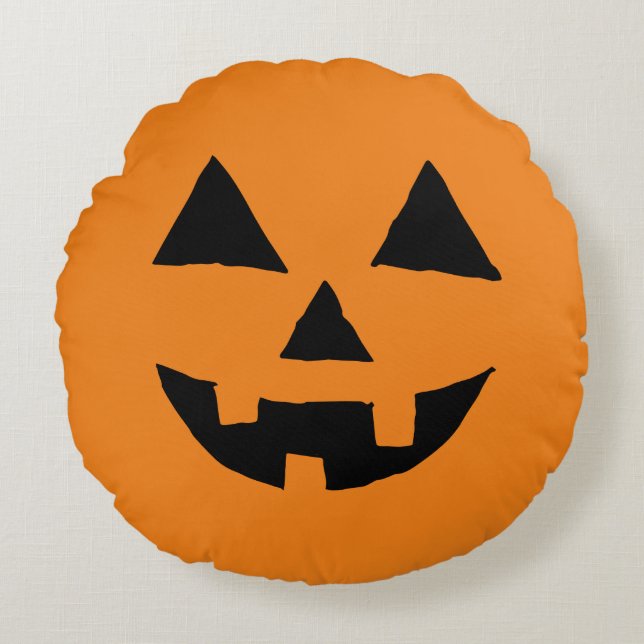 Cojín Redondo Funny Jack O Lanter Halloween Arte Simple Jack O (Anverso)