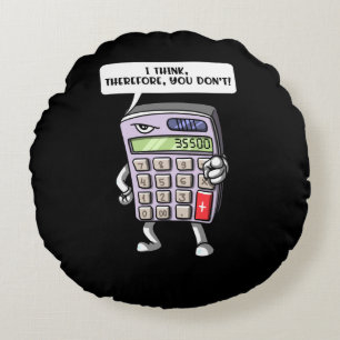 Cojín Redondo Funny Math Algebra Calculator Mathematics Chiste