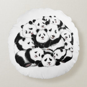 Cojín Redondo Funny Pandas Round Pillow