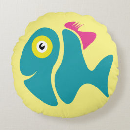 Cojín Redondo Funny Pescado Elegante