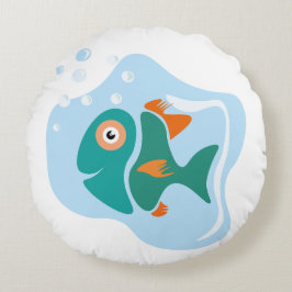 Cojín Redondo Funny Pescado Elegante