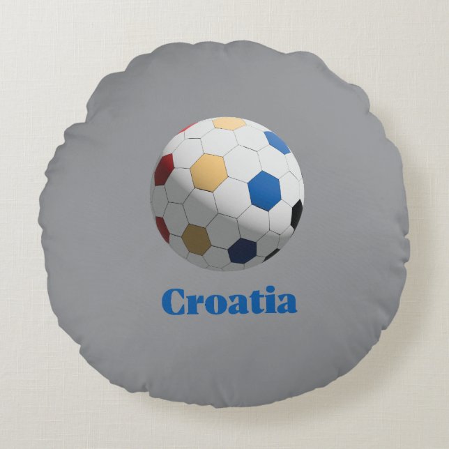 Cojín Redondo Fútbol Croacia (Anverso)