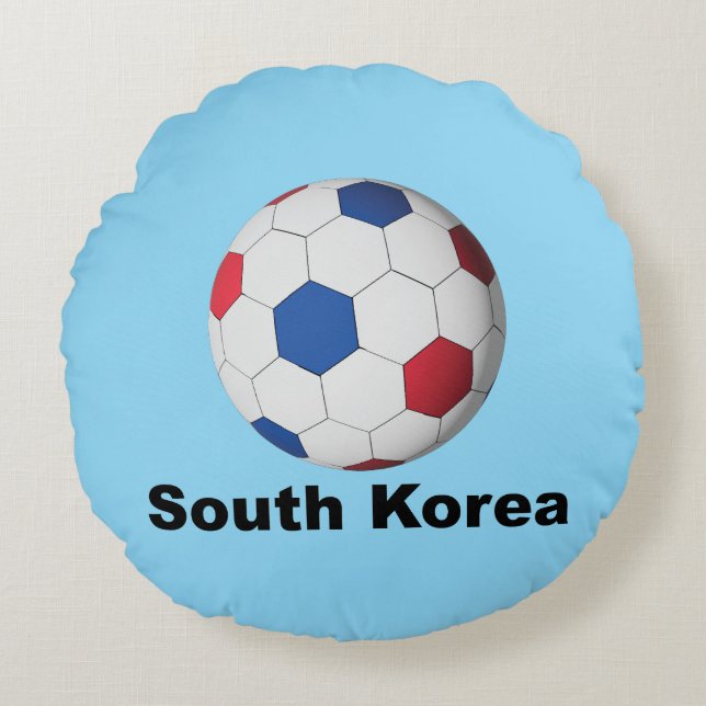 Cojín Redondo Fútbol de Corea del Sur (Anverso)