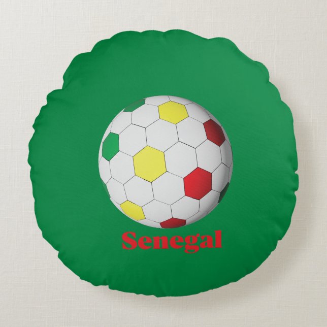 Cojín Redondo Fútbol Senegalés (Anverso)