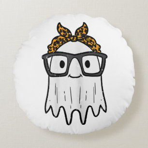 Cojín Redondo Gafas de Fantasma de Halloween Lindas