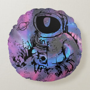Cojín Redondo Galaxia astronauta Spaceman redonda Pillow