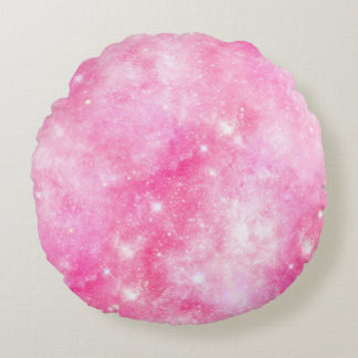 Cojín Redondo Galaxia rosa Universo