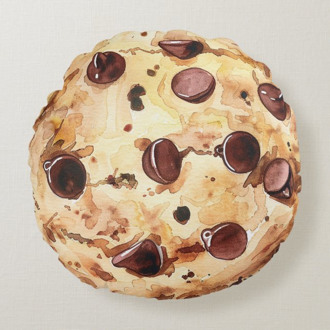 Cojín Redondo Galleta de chispas de chocolate (Anverso)