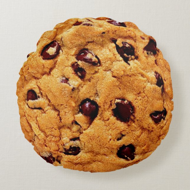 Cojín Redondo Galleta de microprocesador de chocolate (Anverso)