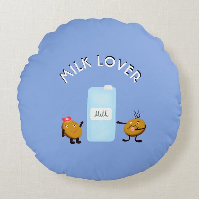 Cojín Redondo Galleta y leche (Anverso)