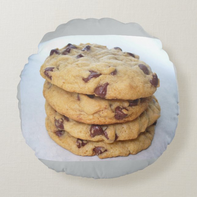 Cojín Redondo Galletas Chips De Chocolate Dulces Postre Panaderí (Anverso)