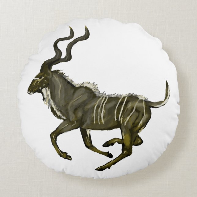 Cojín Redondo Galloping Kudu (Anverso)