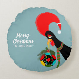 Cojín Redondo Gallos portugueses y Navidades holandeses baubles