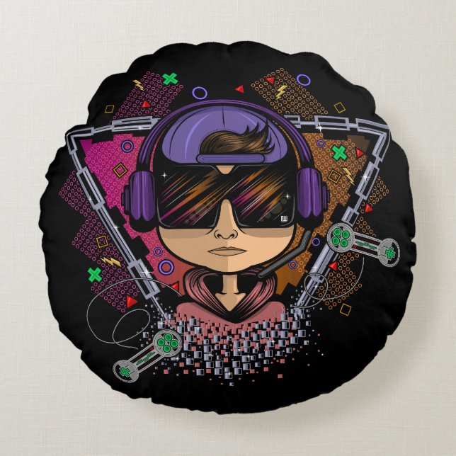 Cojín Redondo Gamer Boy (Anverso)