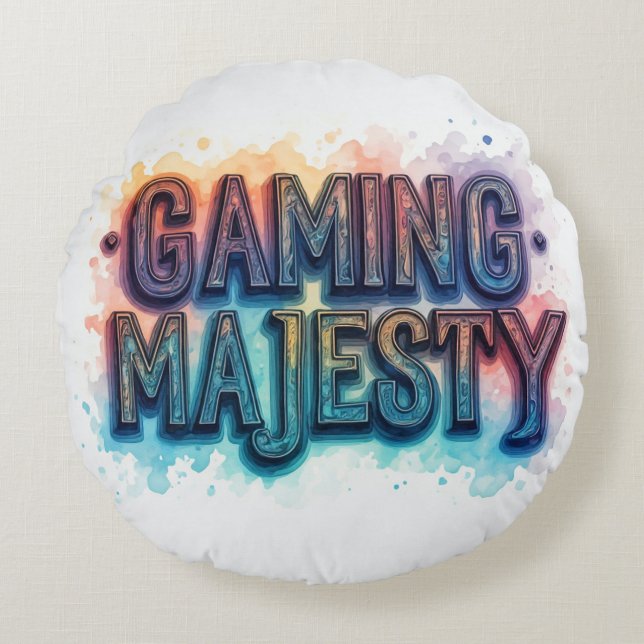Cojín Redondo Gaming Majesty (Anverso)