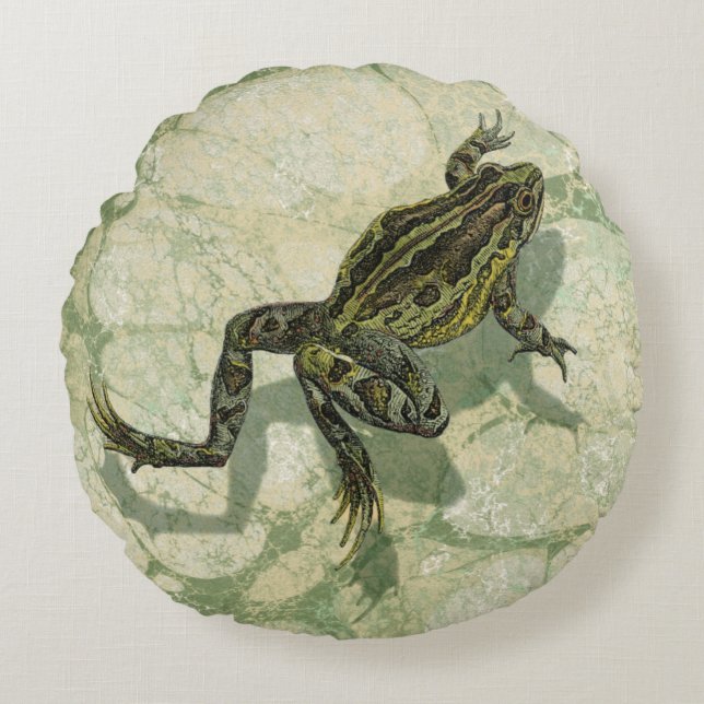 Cojín Redondo Ganancia de toad en el agua (Anverso)