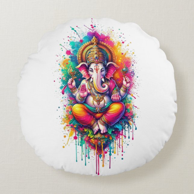 Cojín Redondo Ganesha 2 (Anverso)