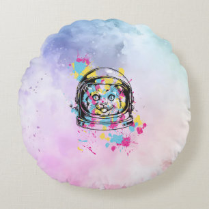 Cojín Redondo Gata Astronauta
