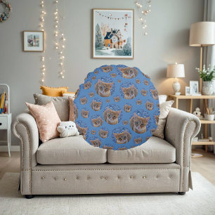 Cojín Redondo Gatito rojo adorable - patrón de gato