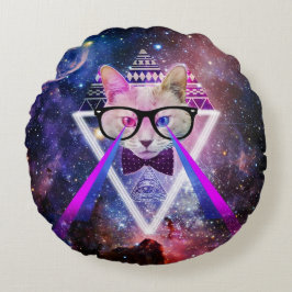 Cojín Redondo Gato de la galaxia del inconformista
