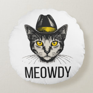 Cojín Redondo Gato Divertido Miau